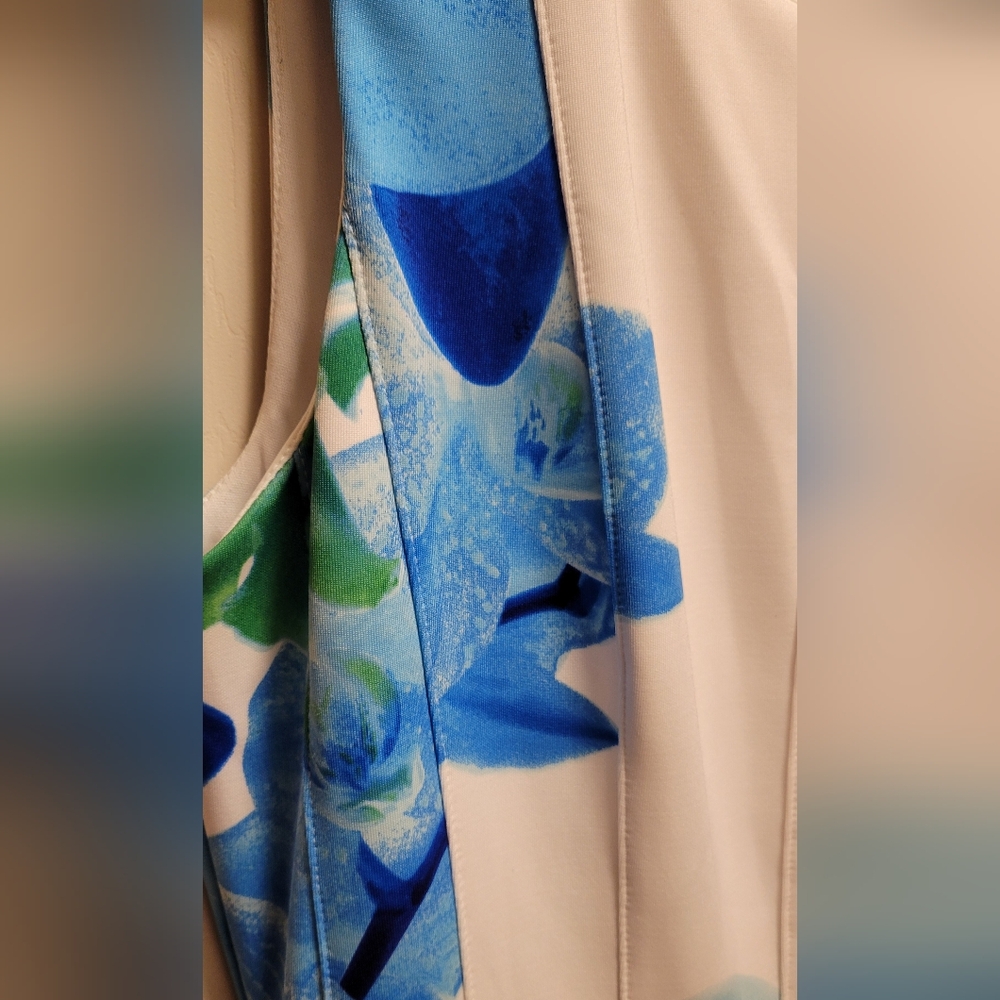 Calvin Klein Floral Blue and Green Dress Size 8 - Picture 5 of 7